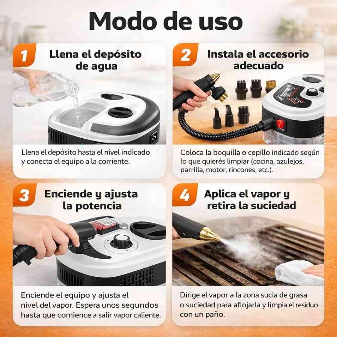 Limpiador Vapor Eléctrico PRESURIZADO